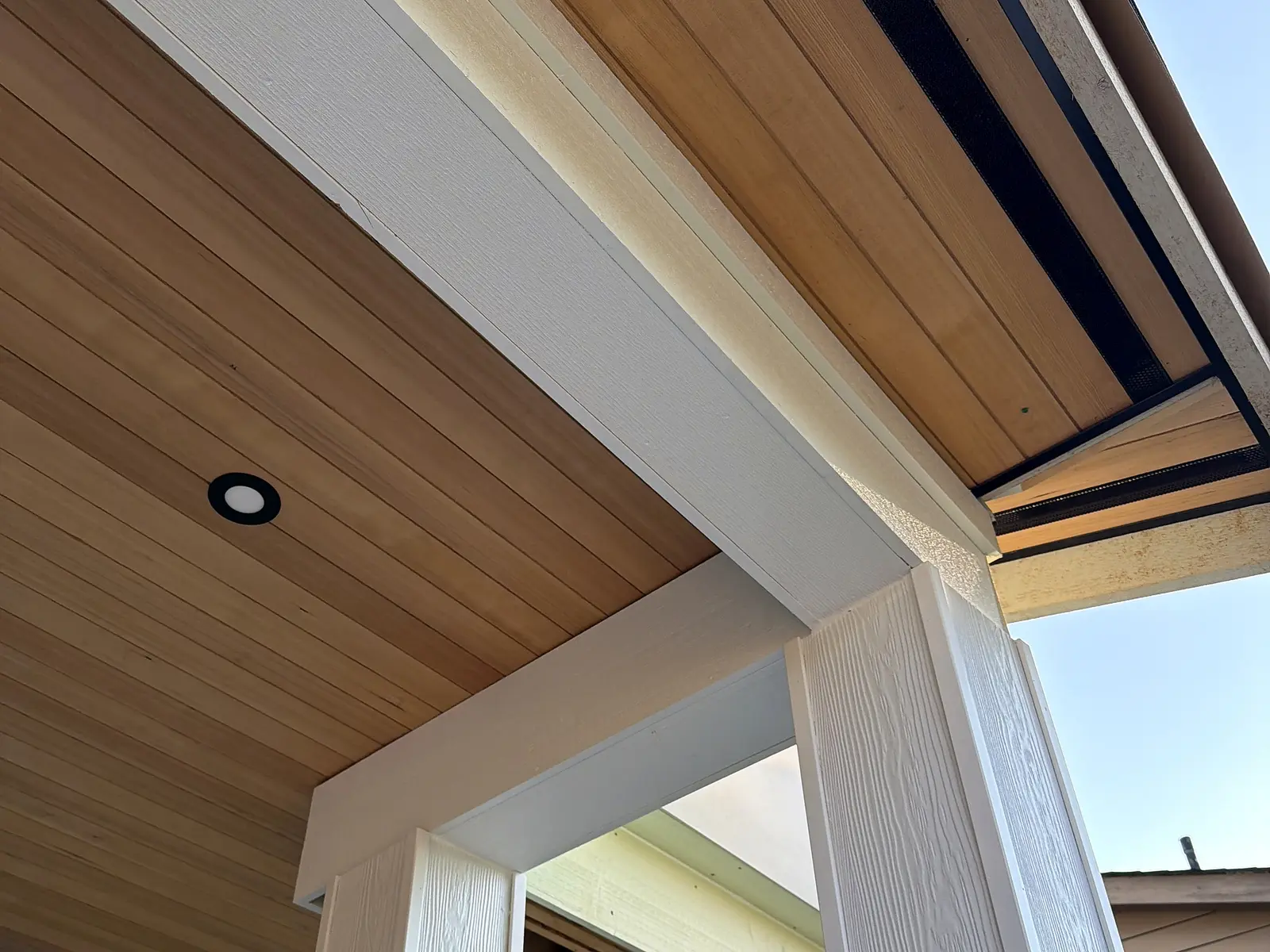 Soffits & Cedar Woodwork, completed elevation by Moonrise Construction, Fraser Valley
